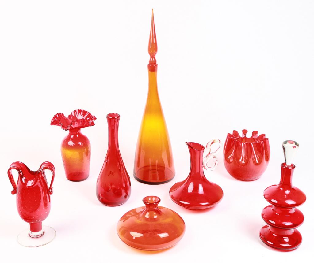 EIGHT PIECES OF AMERICAN BLENKO GLASS. (1 of 2)