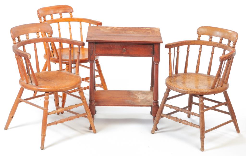AMERICAN STAND AND THREE CHAIRS. (1 of 4)