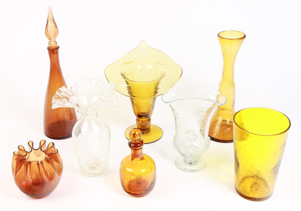 EIGHT PIECES OF AMERICAN BLENKO GLASS. (1 of 2)