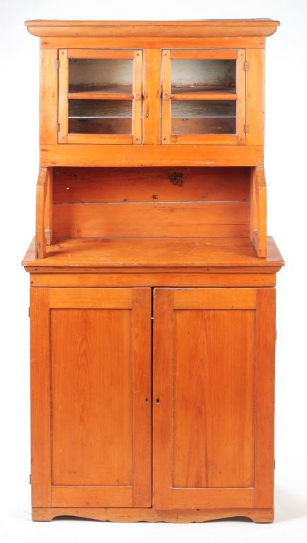 AMERICAN STEPBACK CUPBOARD. (1 of 3)