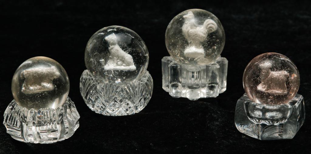 FOUR GERMAN SULPHIDE MARBLES. (1 of 6)