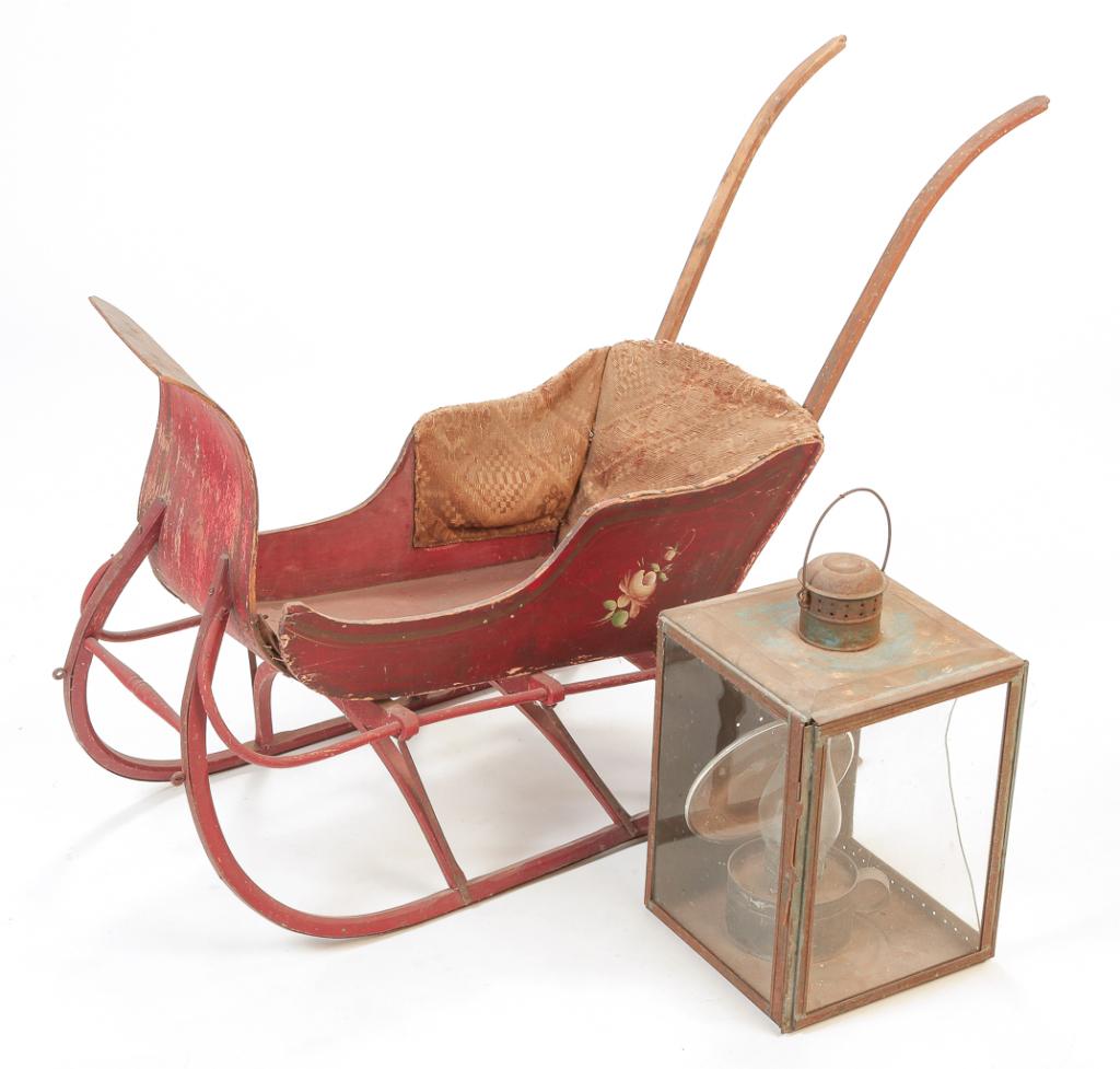 AMERICAN LANTERN AND CHILD'S SLEIGH. (1 of 8)