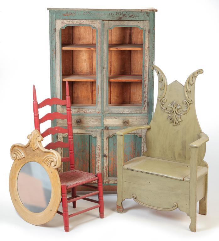THREE PIECES OF AMERICAN PAINTED FURNITURE. (1 of 5)