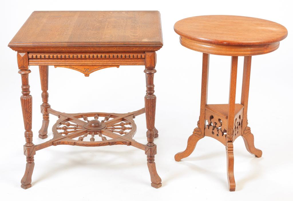 TWO AMERICAN PARLOR STANDS. (1 of 4)