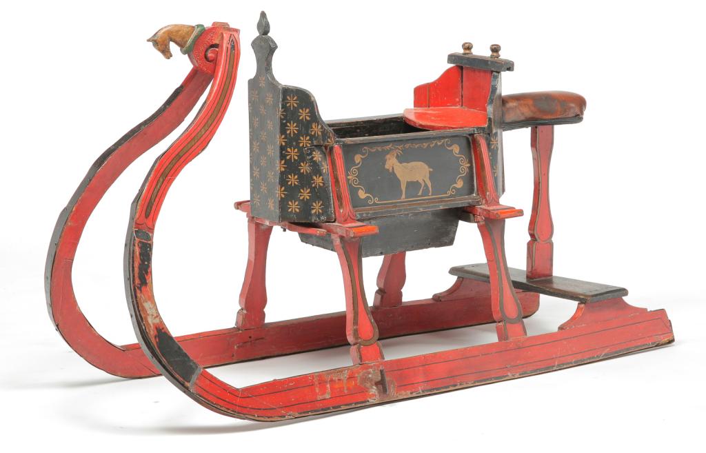 EUROPEAN DECORATED GOAT SLEIGH. (1 of 3)