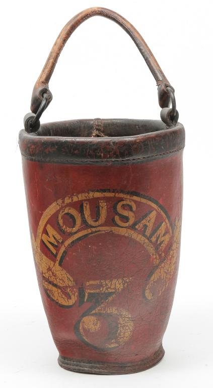 AMERICAN LEATHER FIRE BUCKET. (1 of 3)