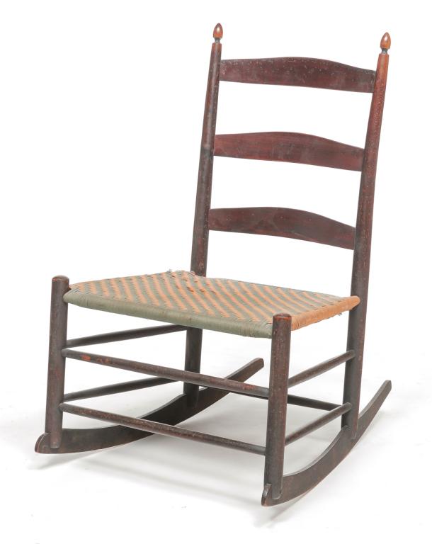 MT. LEBANON SHAKER LADDERBACK ROCKER. (1 of 3)