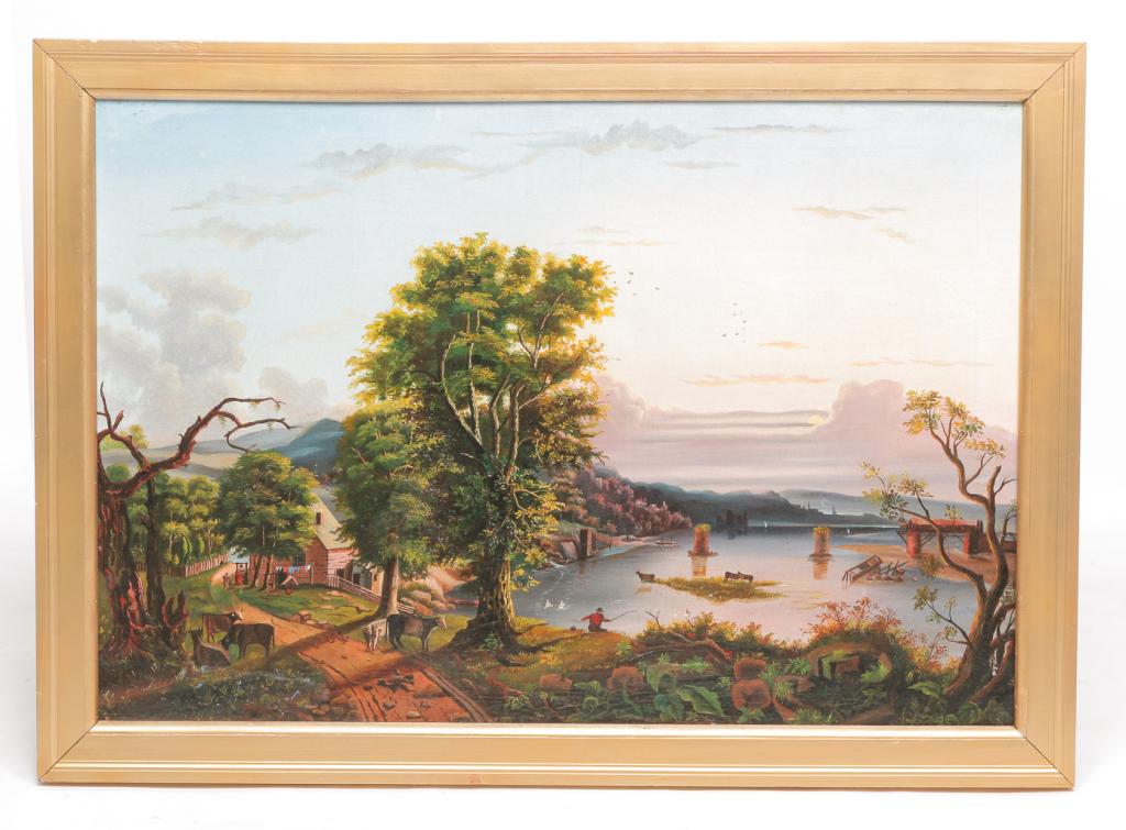 LANDSCAPE WITH FARMSTEAD. (1 of 2)