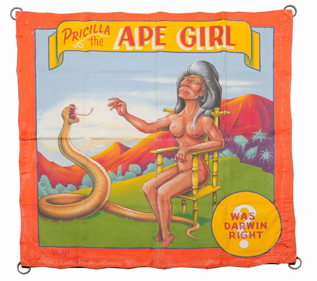 AMERICAN SIDE SHOW BANNER BY JOHNNY MEAH. (1 of 3)