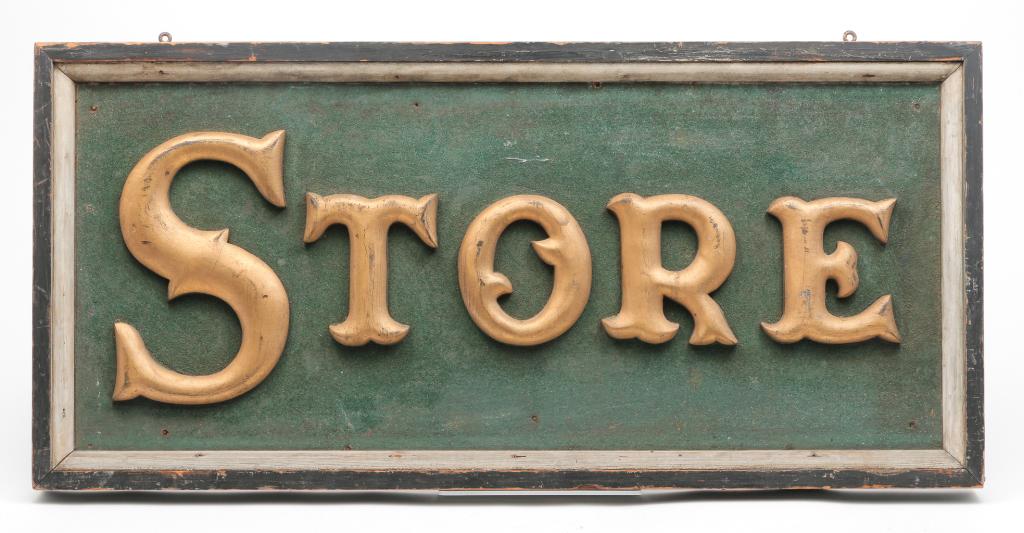 AMERICAN "STORE" ADVERTISING SIGN. (1 of 2)