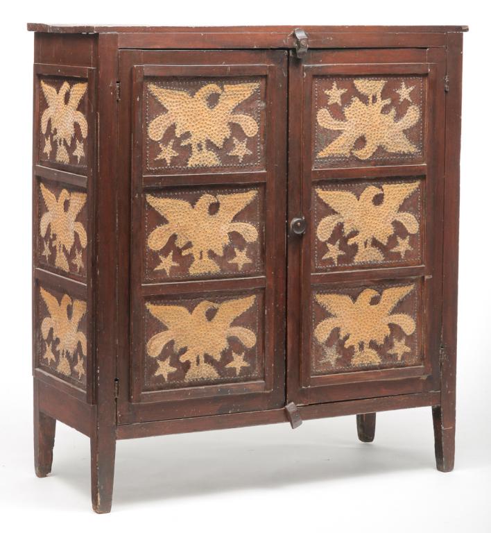 AMERICAN PIE SAFE WITH EAGLES. (1 of 5)