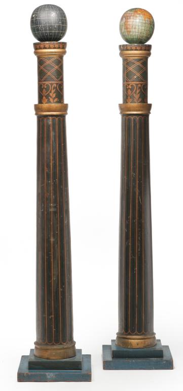 PAIR OF AMERICAN MASONIC LODGE COLUMNS. (1 of 3)