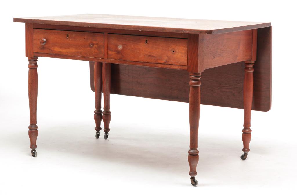 AMERICAN SHERATON DROP LEAF TABLE. (1 of 5)
