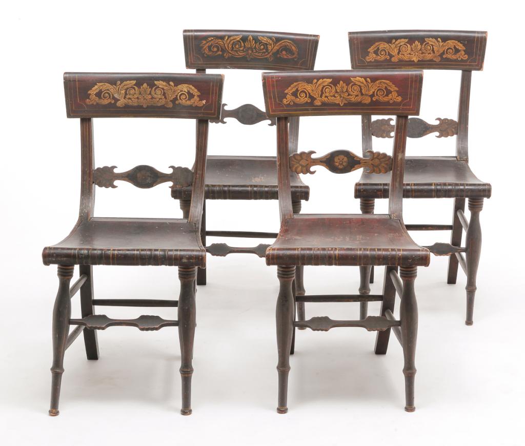 SET OF FOUR AMERICAN TRANSITIONAL SIDE CHAIRS. (1 of 3)