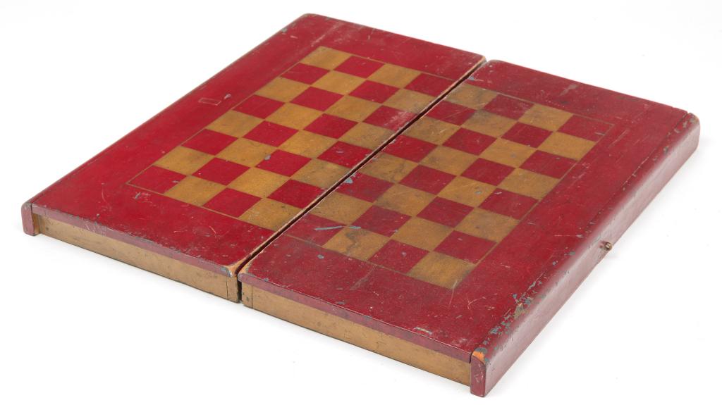 AMERICAN DECORATED FOLDING GAMEBOARD. (1 of 3)