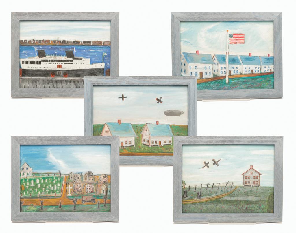 FIVE AMERICAN PAINTINGS WITH WWI SUBJECTS. (1 of 12)