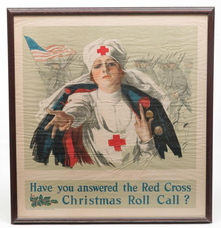 AMERICAN WWI RED CROSS POSTER. (1 of 2)