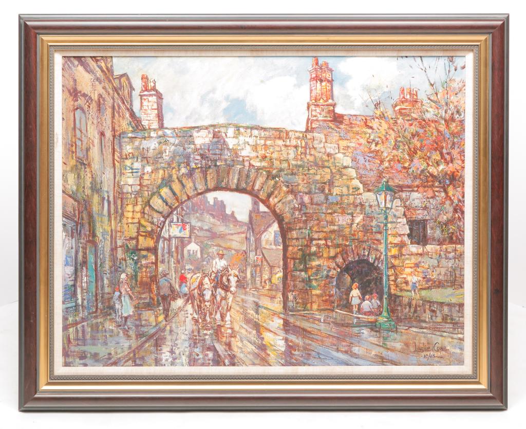 EUROPEAN STREET SCENE BY LESLIE COPE. (1 of 2)