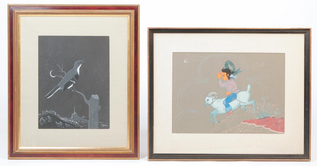 TWO PAINTINGS BY BEATIEN YAZZ. (1 of 2)