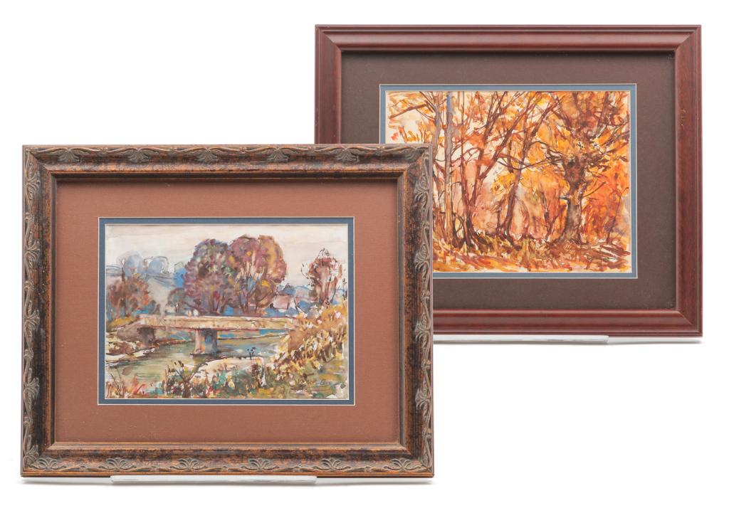 TWO LANDSCAPES BY LESLIE COPE. (1 of 6)