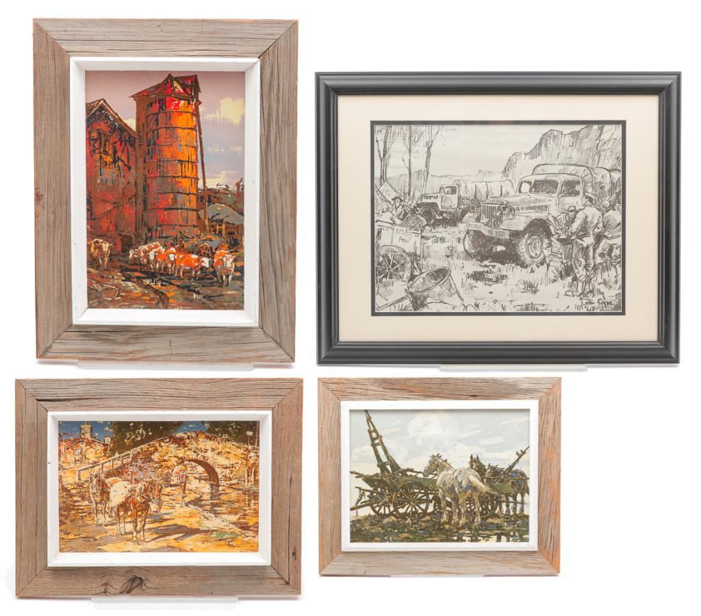 FOUR PIECES OF LESLIE COPE ARTWORK. (1 of 6)