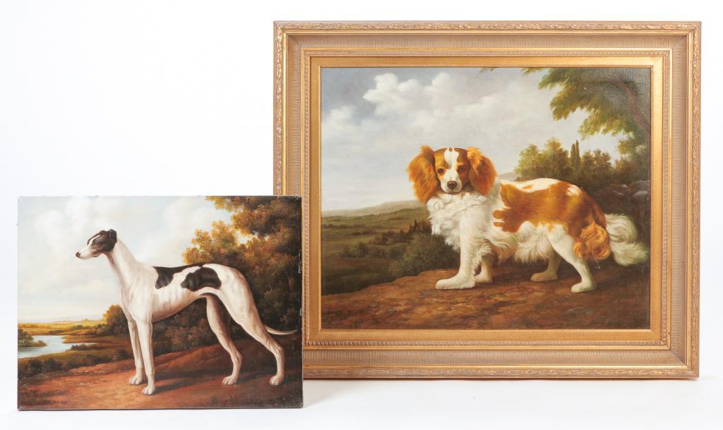 TWO DOG PAINTINGS SIGNED "SHIPLEY". (1 of 3)
