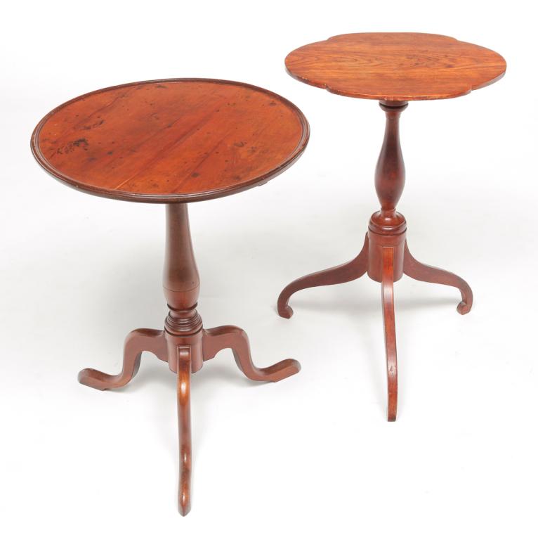 TWO AMERICAN CANDLE STANDS. (1 of 6)