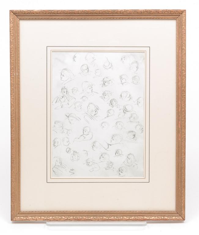 STUDY OF HEADS REPUTEDLY BY WILLIS SEAVER ADAMS. (1 of 2)