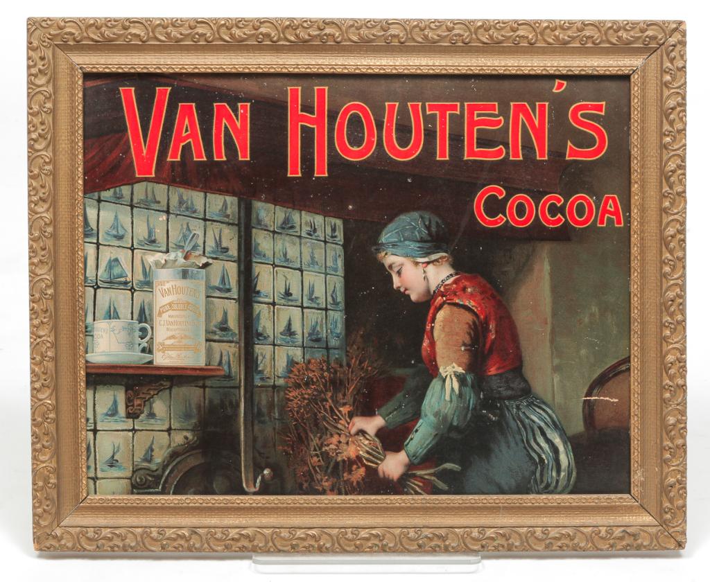 "VAN HOUTEN'S COCOA" ADVERTISING SIGN. (1 of 2)
