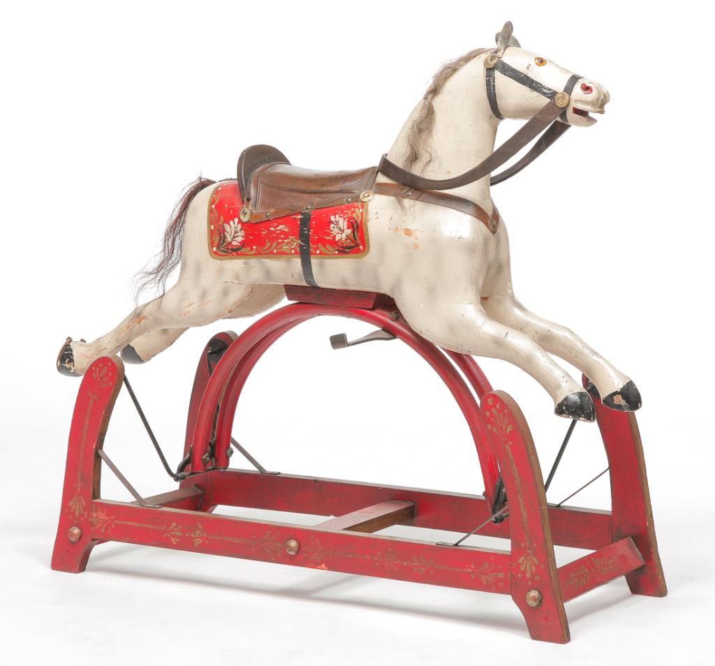 AMERICAN DECORATED ROCKING HORSE. (1 of 2)