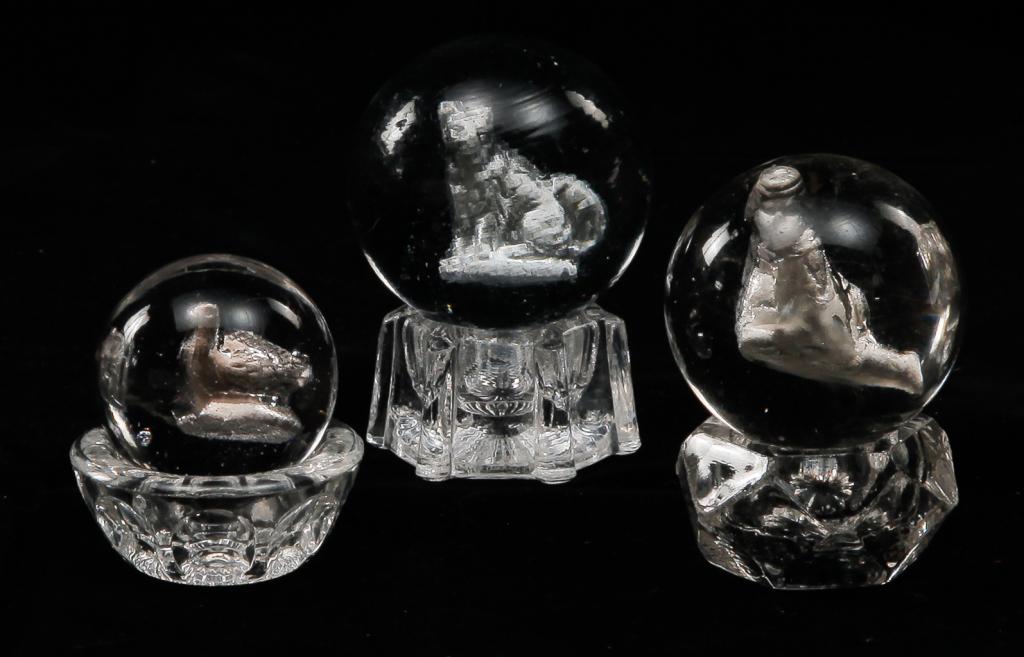 THREE GERMAN SULPHIDE MARBLES. (1 of 3)