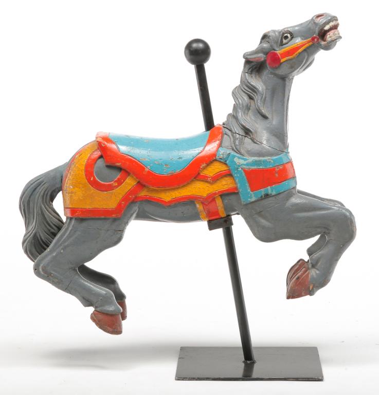 AMERICAN CHILD SIZE CAROUSEL HORSE. (1 of 2)