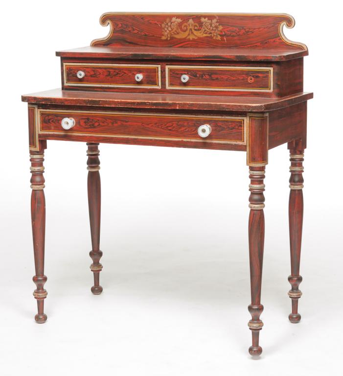 AMERICAN SHERATON DECORATED DRESSING TABLE. (1 of 4)