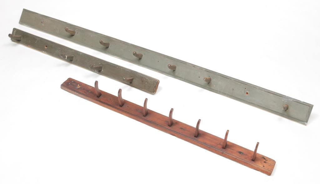 THREE ZOAR PEG RAILS. (1 of 3)