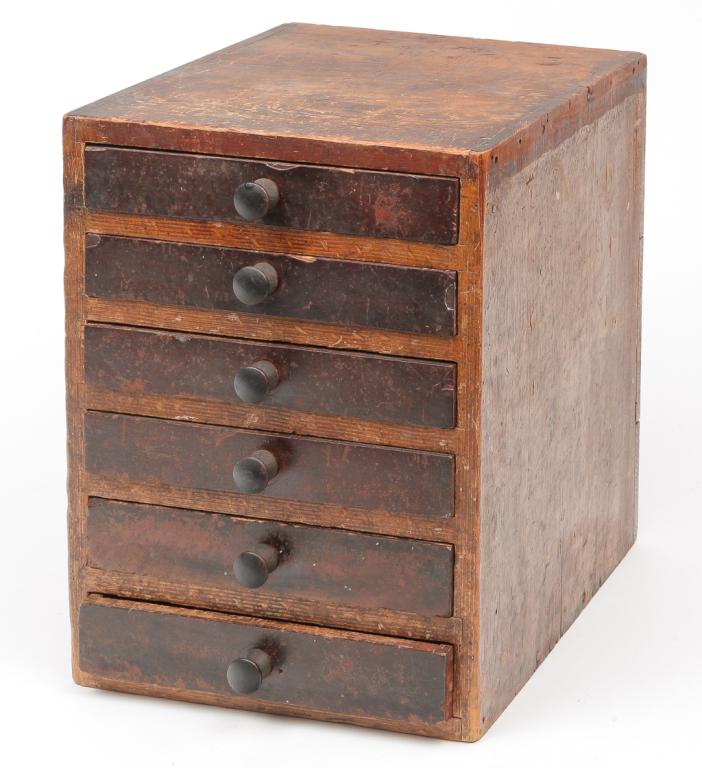 AMERICAN SMALL CASE OF DRAWERS. (1 of 3)