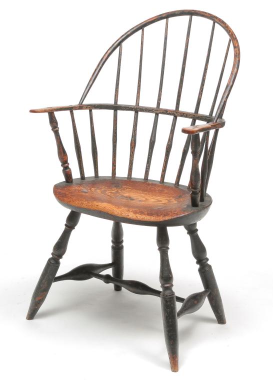 AMERICAN SACKBACK WINDSOR ARMCHAIR. (1 of 3)