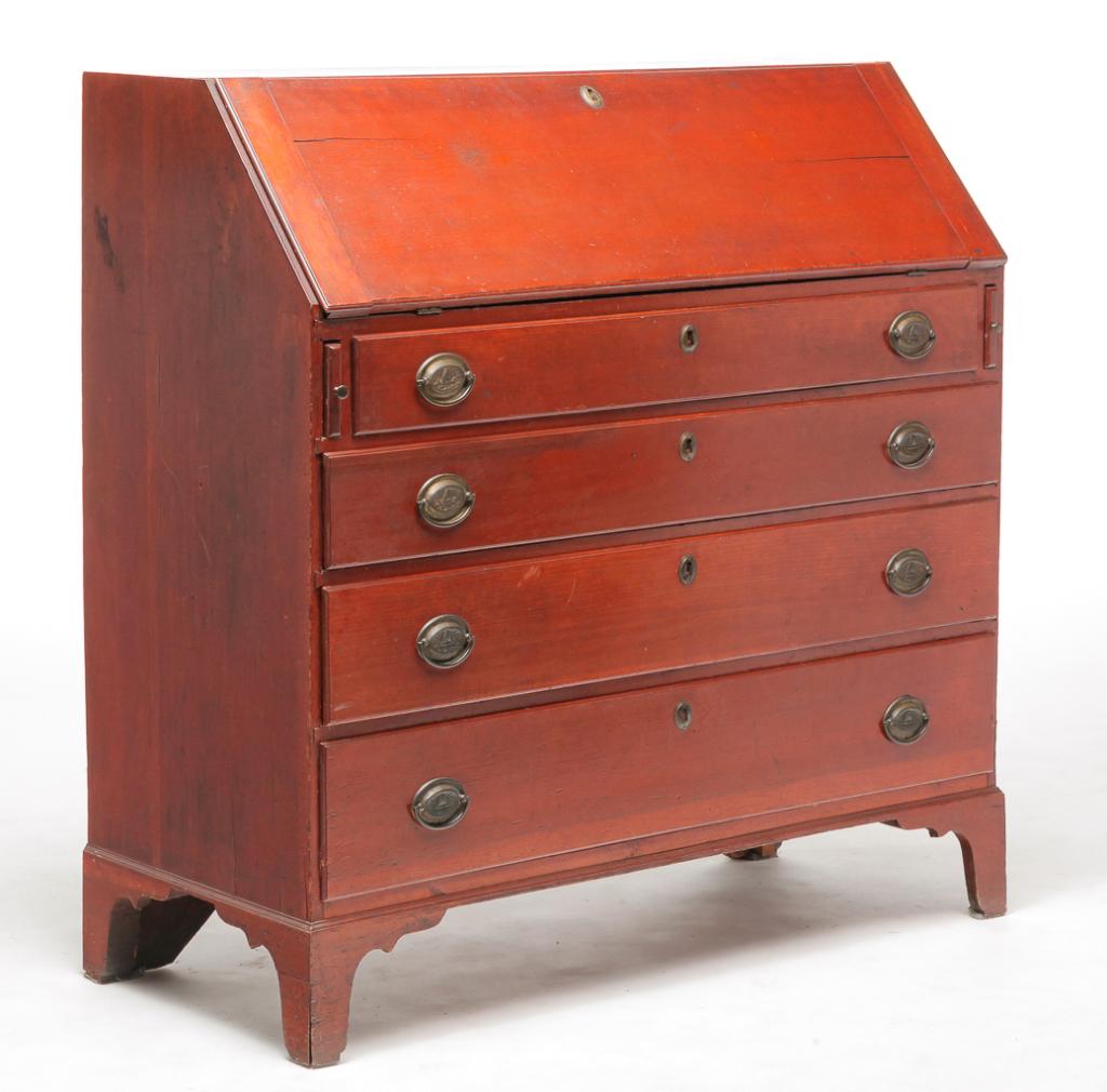 AMERICAN COUNTRY HEPPLEWHITE SLANT FRONT DESK. (1 of 5)