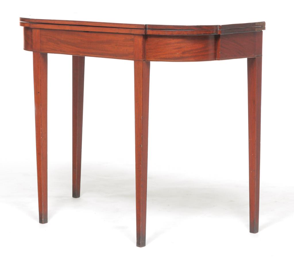 MASSACHUSETTS HEPPLEWHITE CARD TABLE. (1 of 5)