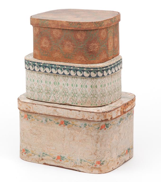 THREE AMERICAN BAND BOXES. (1 of 4)