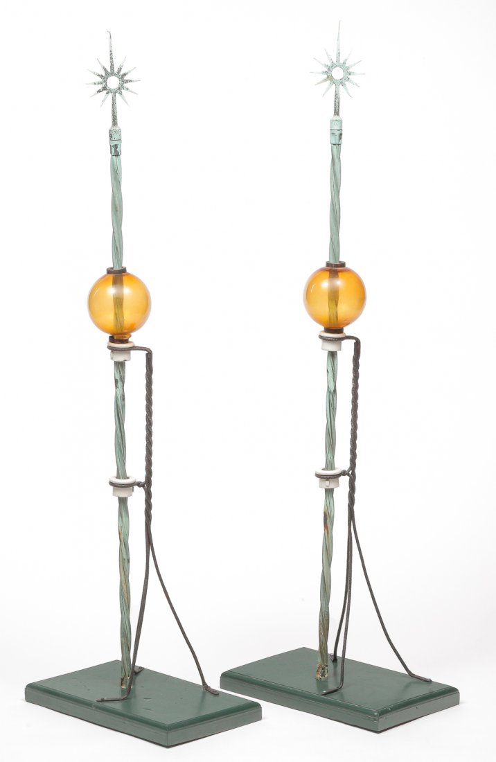 PAIR OF AMERICAN LIGHTING RODS. (1 of 2)
