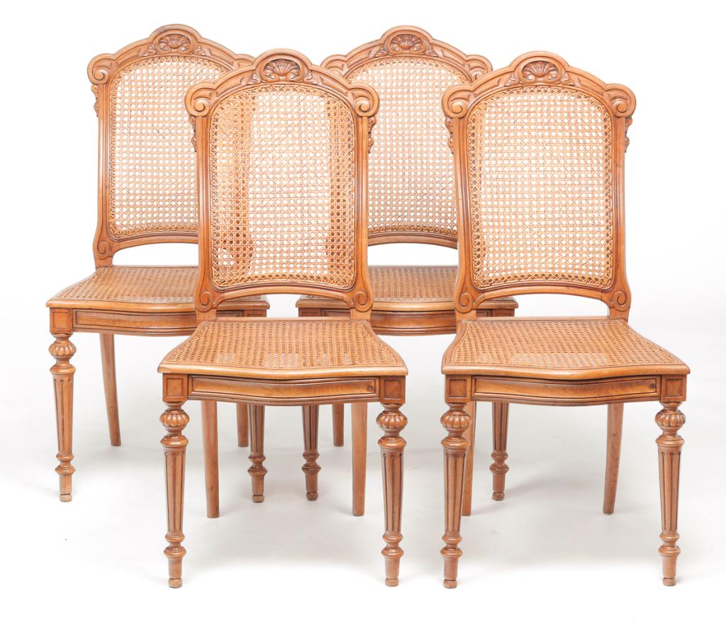 SET OF FOUR EUROPEAN LOUIX XVI STYLE CHAIRS. (1 of 5)