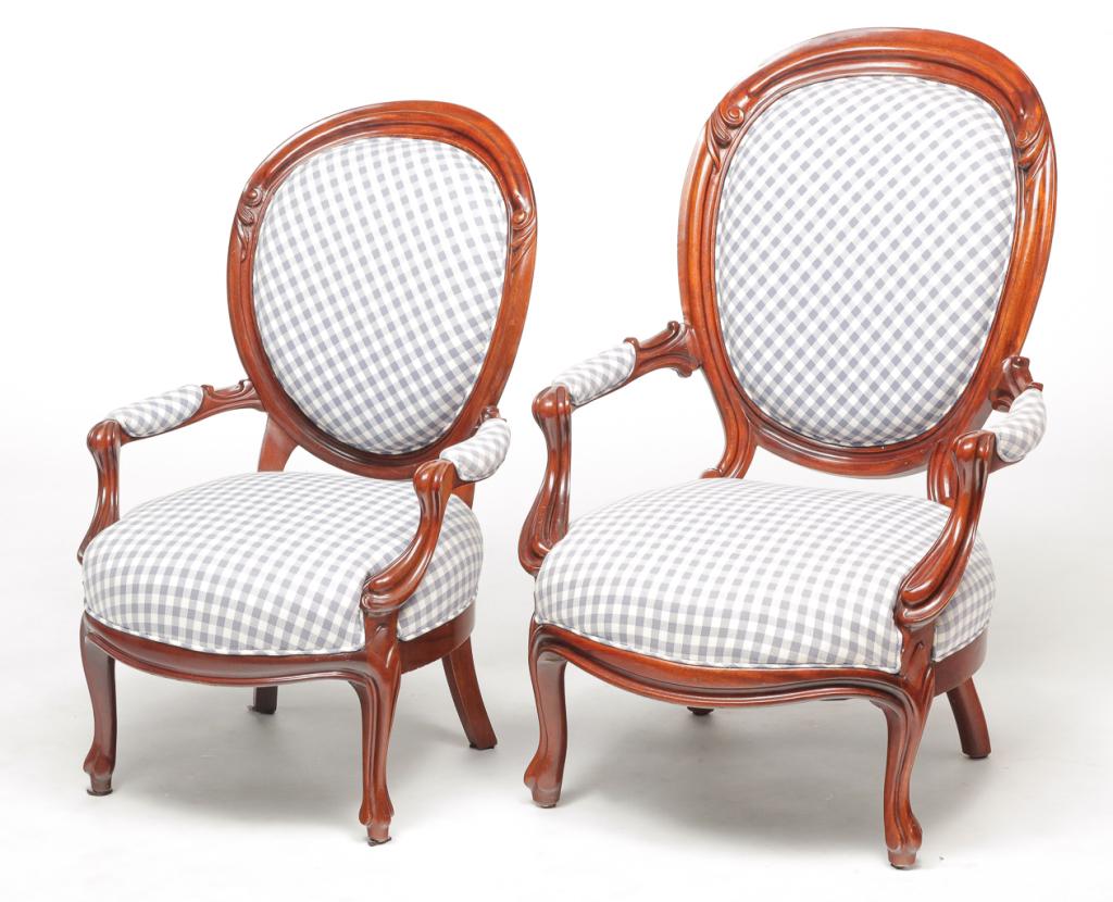 TWO AMERICAN VICTORIAN ARMCHAIRS. (1 of 3)