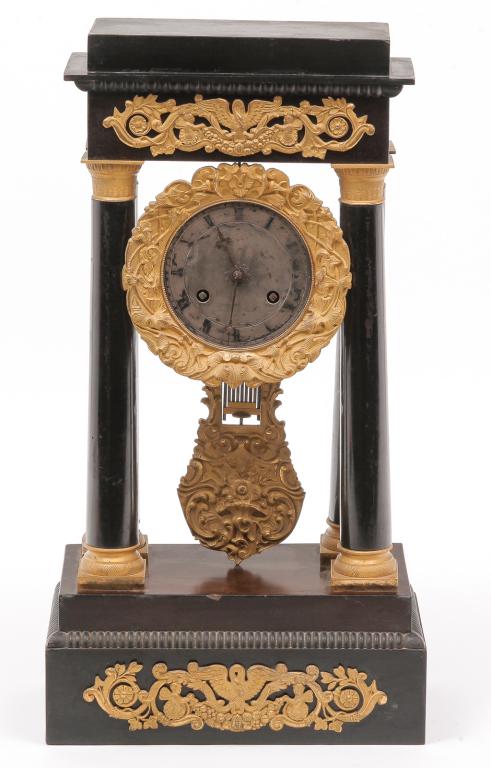 FRENCH PORTICO CLOCK. (1 of 3)