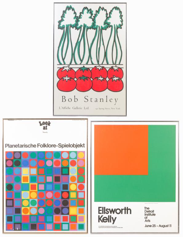 THREE ART EXHIBIT POSTERS. (1 of 5)