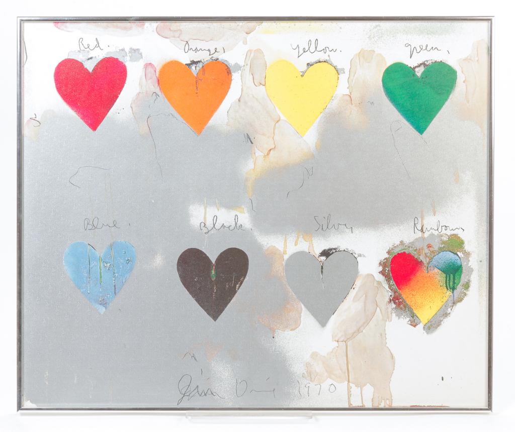 EIGHT HEARTS PRINT, JIM DINE. (1 of 2)