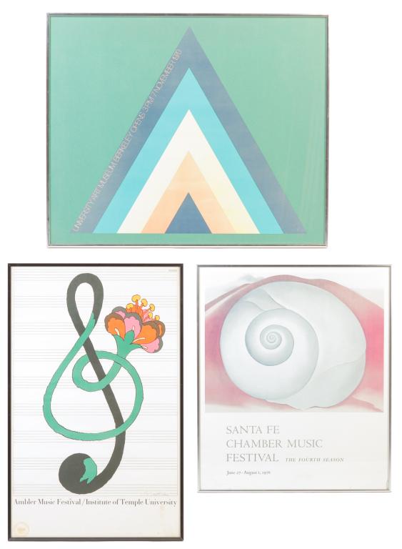 THREE MUSIC AND ART POSTERS. (1 of 6)