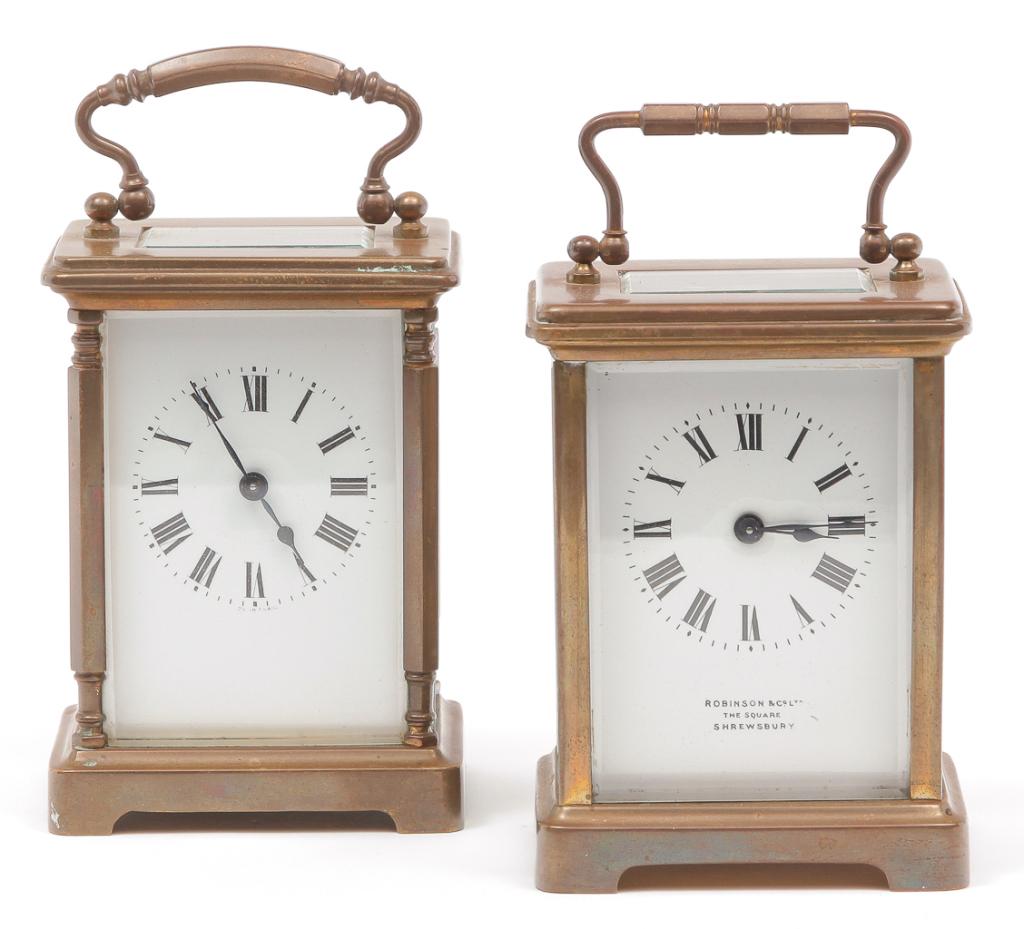 TWO FRENCH CARRIAGE CLOCKS. (1 of 3)