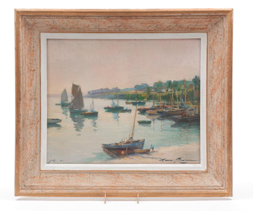 HARBOR SCENE BY HENRI BURON. (1 of 3)