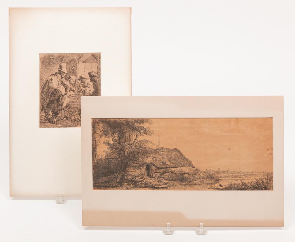 TWO PRINTS, REMBRANDT VAN RIJN. (1 of 2)