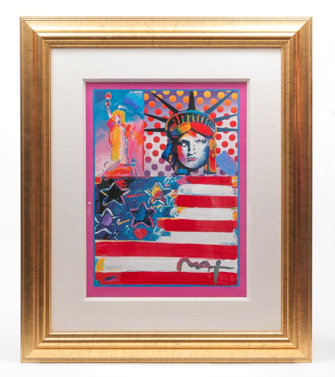 "GOD BLESS AMERICA II" ARTWORK, PETER MAX. (1 of 4)